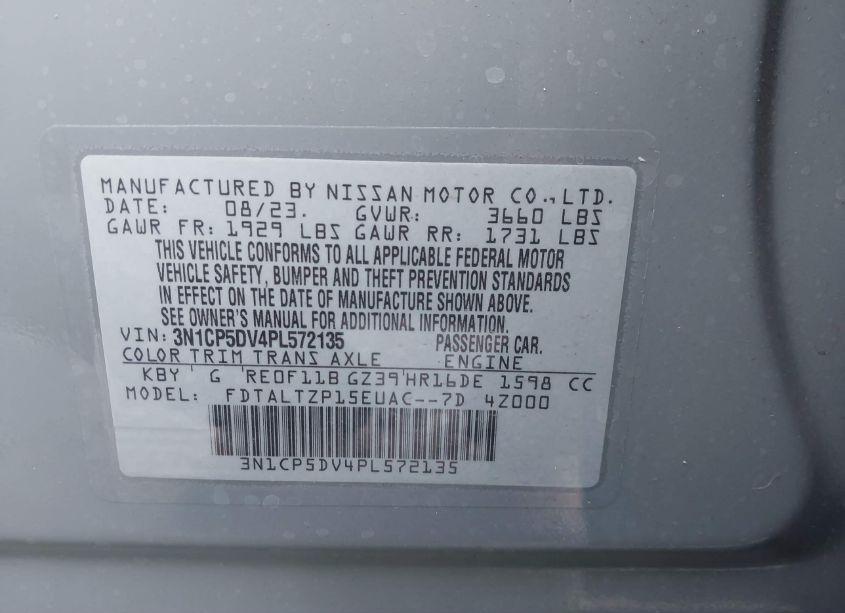 Photo 9 of 2023 Nissan Kicks SR XTRONIC CVT (VIN 3N1CP5DV4PL572135)