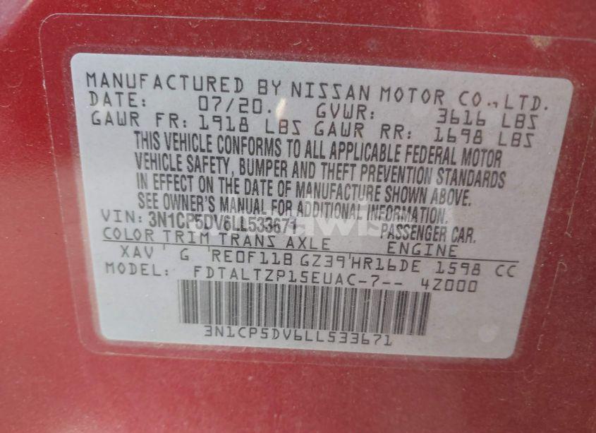 Photo 9 of 2020 Nissan Kicks SR XTRONIC CVT (VIN 3N1CP5DV6LL533671)