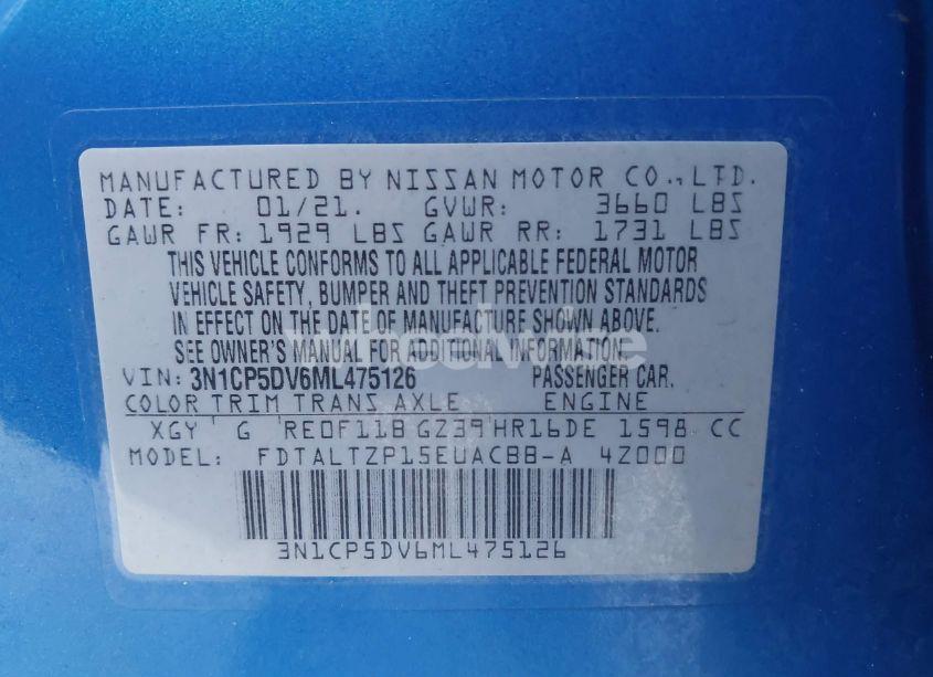 Photo 9 of 2021 Nissan Kicks SR XTRONIC CVT (VIN 3N1CP5DV6ML475126)