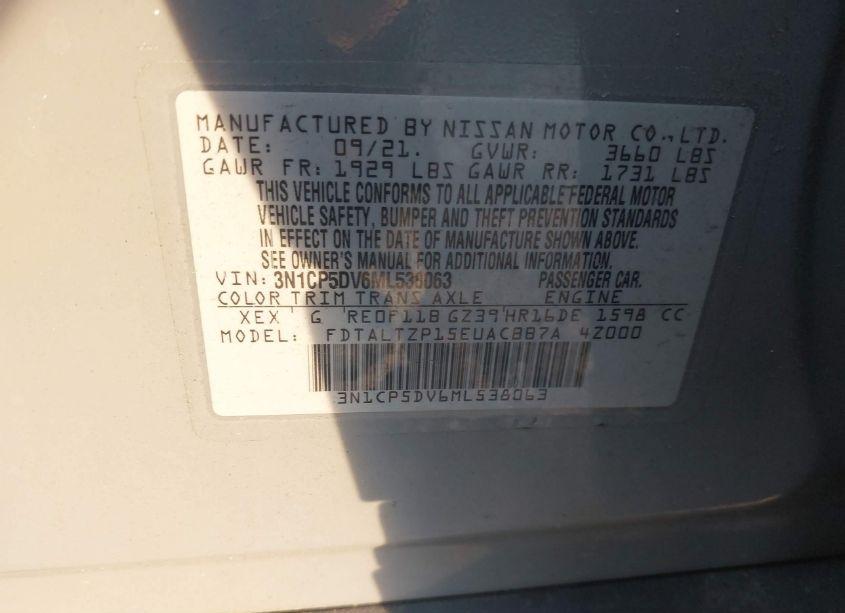 Photo 9 of 2021 Nissan Kicks SR XTRONIC CVT (VIN 3N1CP5DV6ML538063)