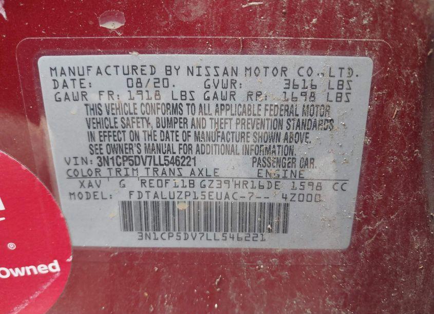 Photo 9 of 2020 Nissan Kicks SR XTRONIC CVT (VIN 3N1CP5DV7LL546221)