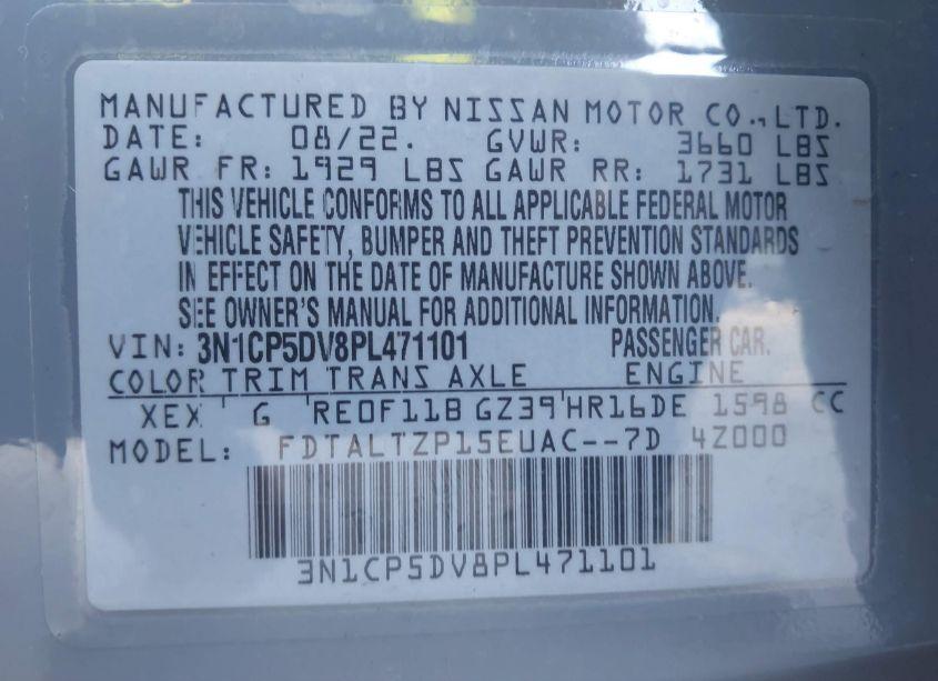 Photo 9 of 2023 Nissan Kicks SR XTRONIC CVT (VIN 3N1CP5DV8PL471101)