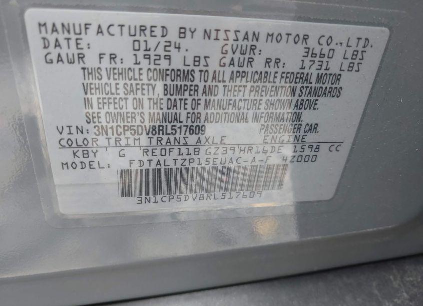 Photo 9 of 2024 Nissan Kicks SR XTRONIC CVT (VIN 3N1CP5DV8RL517609)