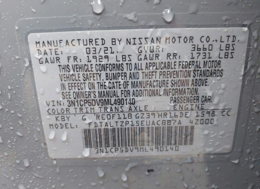 Photo 9 of 2021 Nissan Kicks SR XTRONIC CVT (VIN 3N1CP5DV9ML490140)