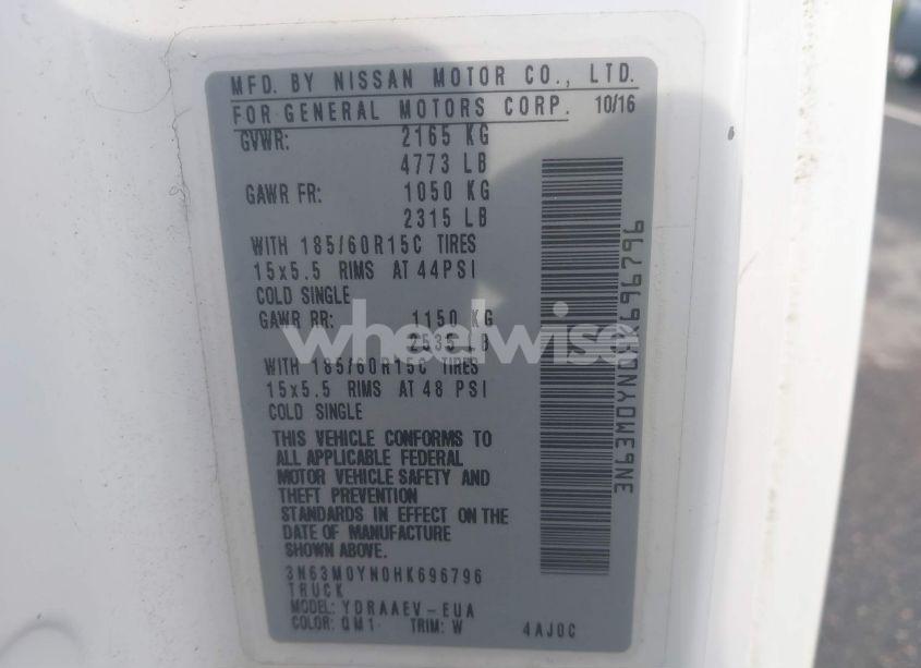 Photo 9 of 2017 Chevrolet City EXPRESS 1LS (VIN 3N63M0YN0HK696796)