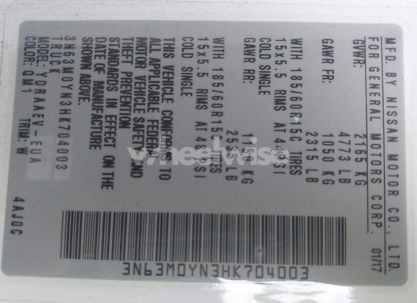 Photo 9 of 2017 Chevrolet City EXPRESS 1LS (VIN 3N63M0YN3HK704003)