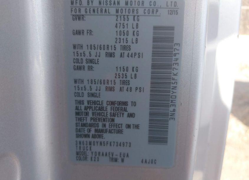 Photo 9 of 2015 Chevrolet City EXPRESS 1LS (VIN 3N63M0YN5FK734973)