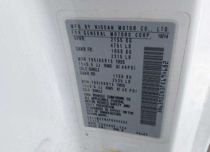 Photo 9 of 2015 Chevrolet City EXPRESS 1LT (VIN 3N63M0ZN3FK694682)