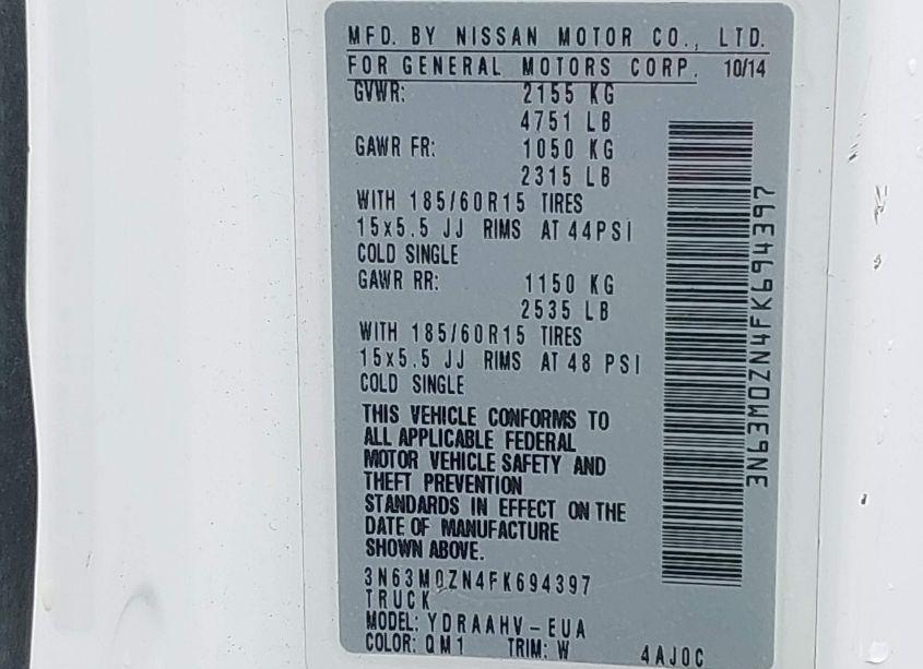 Photo 9 of 2015 Chevrolet City EXPRESS 1LT (VIN 3N63M0ZN4FK694397)