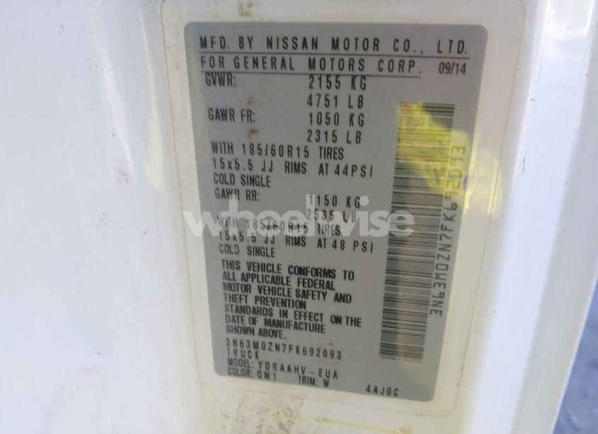 Photo 9 of 2015 Chevrolet City EXPRESS 1LT (VIN 3N63M0ZN7FK692093)