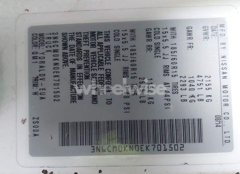 Photo 9 of 2014 Nissan Nv200 S (VIN 3N6CM0KN0EK701502)