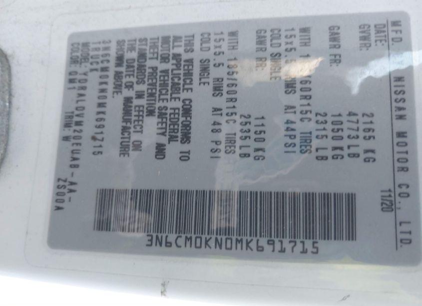 Photo 9 of 2021 Nissan Nv200 COMPACT CARGO S XTRONIC CVT (VIN 3N6CM0KN0MK691715)