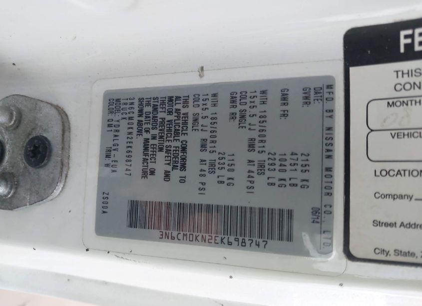 Photo 9 of 2014 Nissan Nv200 S/SV (VIN 3N6CM0KN2EK698747)