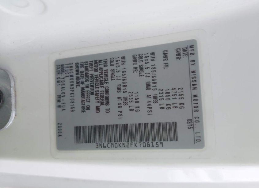 Photo 9 of 2015 Nissan Nv200 SV (VIN 3N6CM0KN2FK708159)