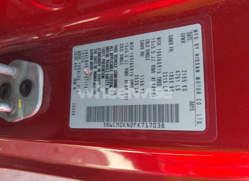 Photo 8 of 2015 Nissan Nv200 S/SV (VIN 3N6CM0KN2FK717038)