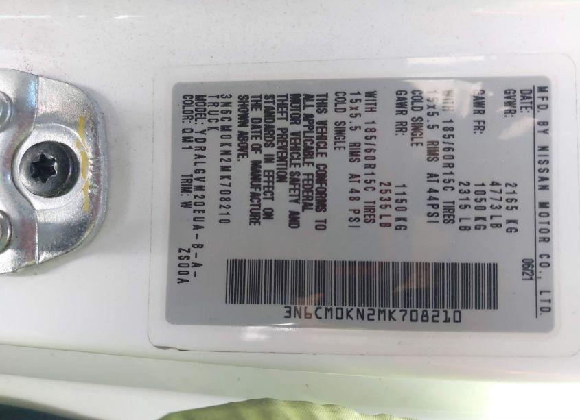 Photo 9 of 2021 Nissan Nv200 CARGO SV XTRONIC CVT (VIN 3N6CM0KN2MK708210)