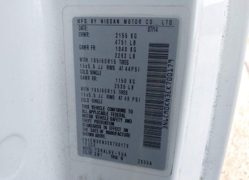 Photo 9 of 2014 Nissan Nv200 SV (VIN 3N6CM0KN3EK700179)