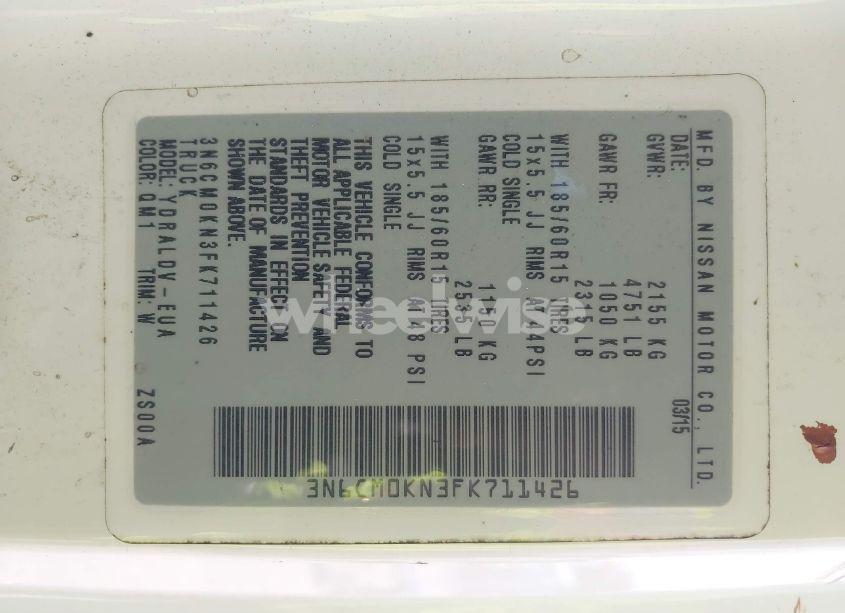 Photo 9 of 2015 Nissan Nv200 S (VIN 3N6CM0KN3FK711426)