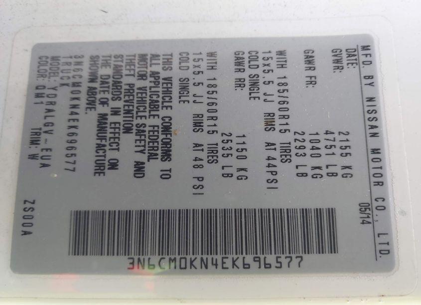 Photo 9 of 2014 Nissan Nv200 SV (VIN 3N6CM0KN4EK696577)