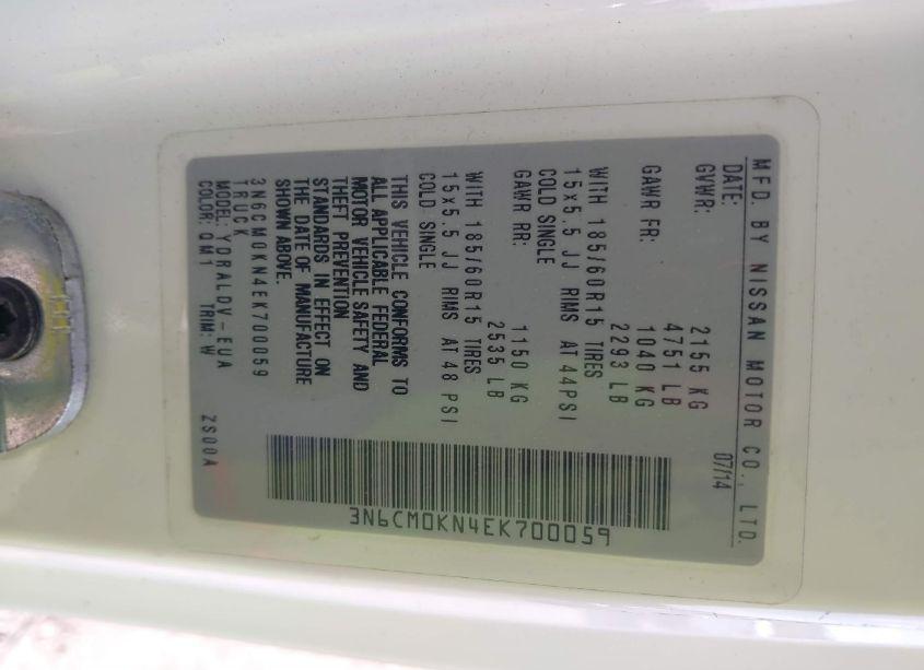 Photo 9 of 2014 Nissan Nv200 S (VIN 3N6CM0KN4EK700059)