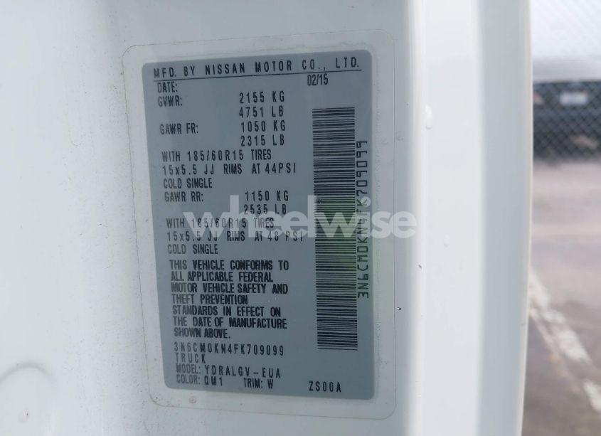 Photo 9 of 2015 Nissan Nv200 SV (VIN 3N6CM0KN4FK709099)