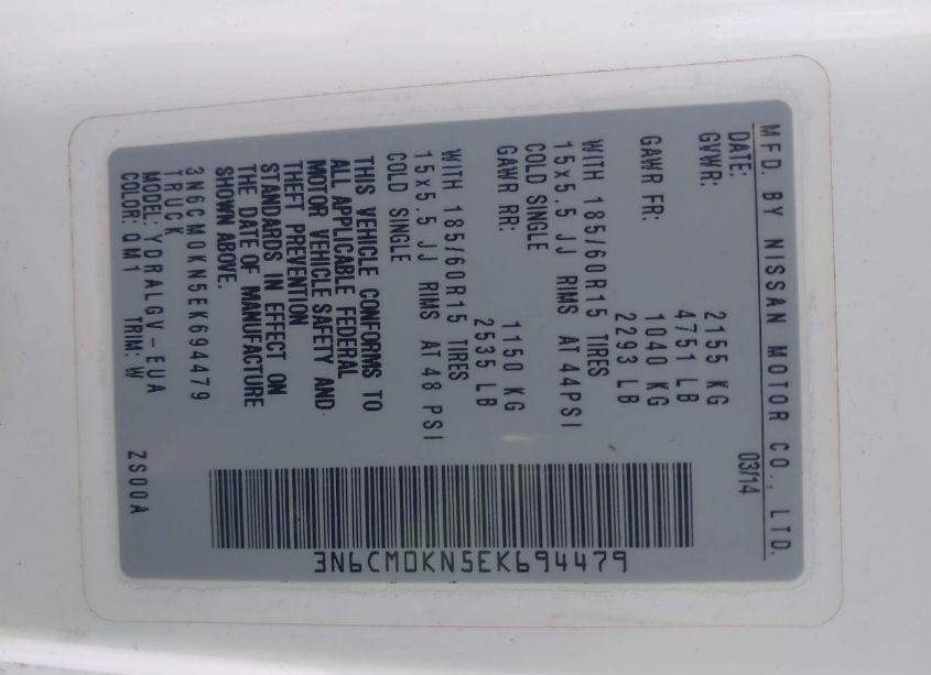 Photo 9 of 2014 Nissan Nv200 SV (VIN 3N6CM0KN5EK694479)