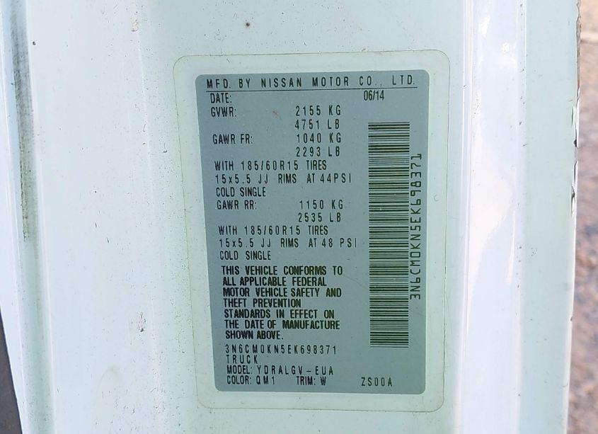 Photo 9 of 2014 Nissan Nv200 S/SV (VIN 3N6CM0KN5EK698371)