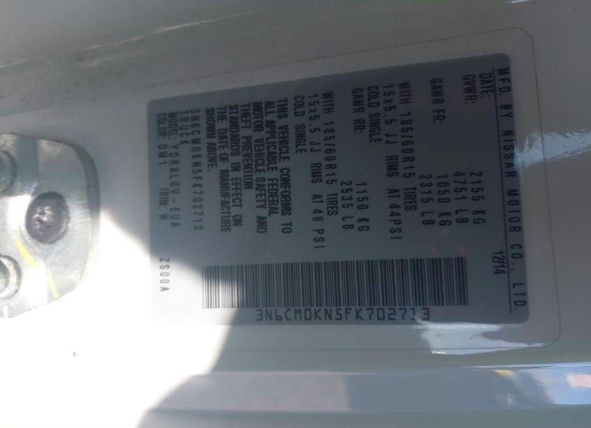 Photo 9 of 2015 Nissan Nv200 SV (VIN 3N6CM0KN5FK702713)