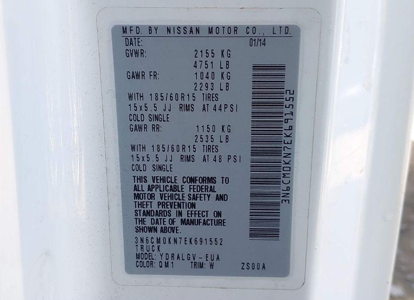 Photo 9 of 2014 Nissan Nv200 SV (VIN 3N6CM0KN7EK691552)