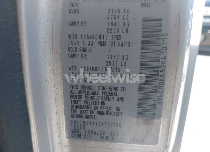 Photo 9 of 2013 Nissan Nv200 SV (VIN 3N6CM0KN8DK690795)