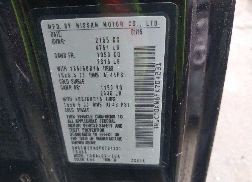 Photo 9 of 2015 Nissan Nv200 SV (VIN 3N6CM0KN8FK704231)