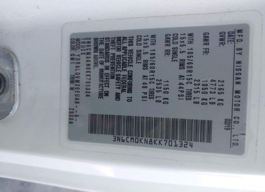 Photo 9 of 2019 Nissan Nv200 S (VIN 3N6CM0KN8KK701324)