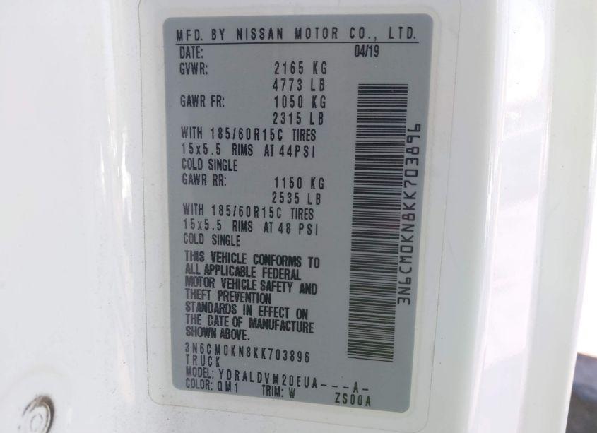 Photo 9 of 2019 Nissan Nv200 S (VIN 3N6CM0KN8KK703896)