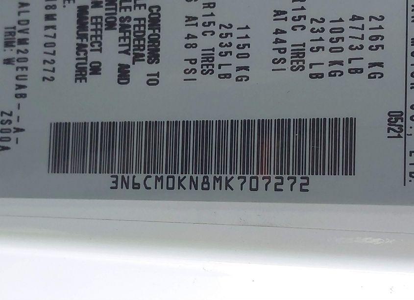 Photo 9 of 2021 Nissan Nv200 2.5S/2.5SV (VIN 3N6CM0KN8MK707272)
