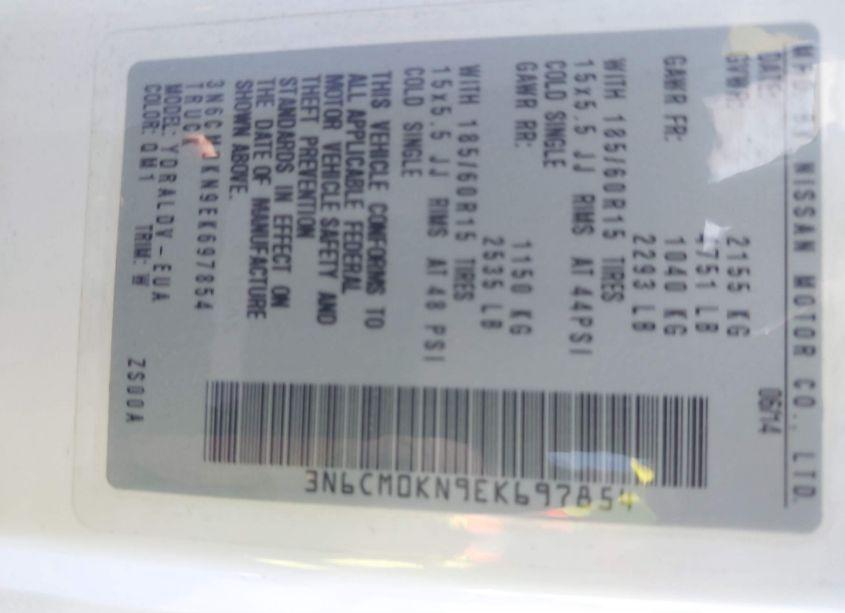 Photo 9 of 2014 Nissan Nv200 S (VIN 3N6CM0KN9EK697854)