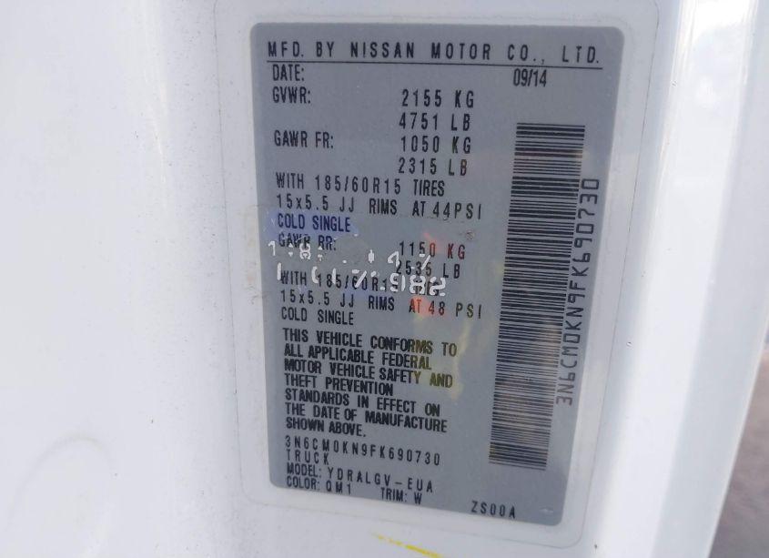 Photo 9 of 2015 Nissan Nv200 SV (VIN 3N6CM0KN9FK690730)