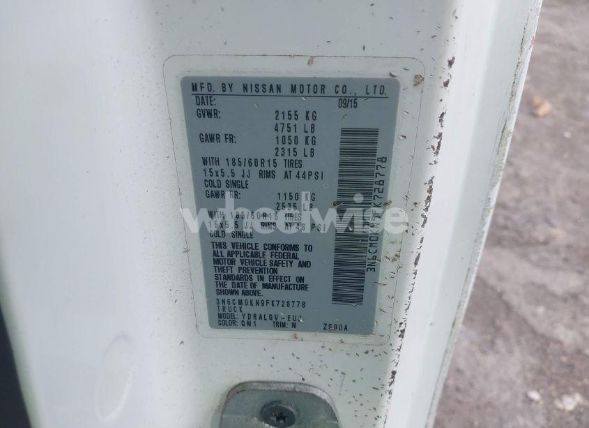 Photo 9 of 2015 Nissan Nv200 S/SV (VIN 3N6CM0KN9FK728778)