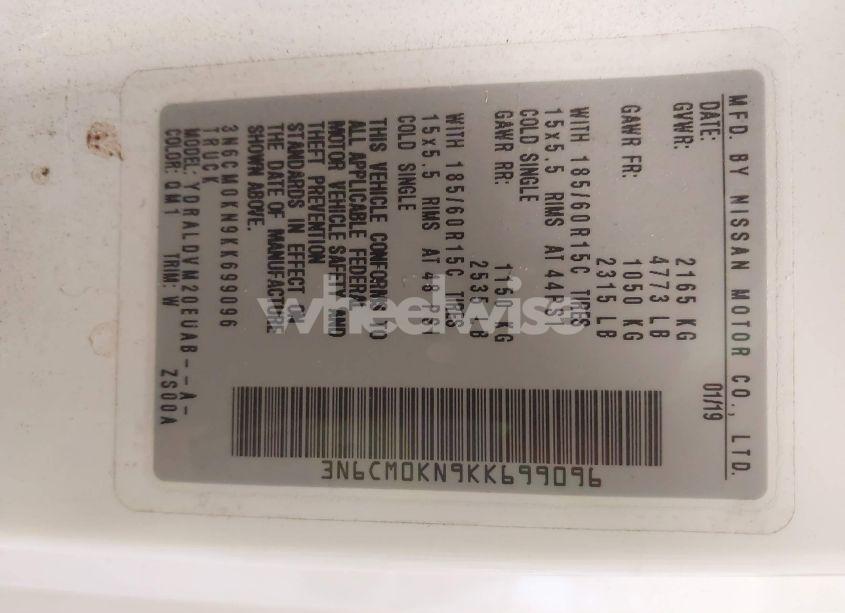 Photo 9 of 2019 Nissan Nv200 S (VIN 3N6CM0KN9KK699096)