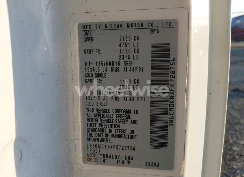 Photo 9 of 2015 Nissan Nv200 S (VIN 3N6CM0KNXFK728756)