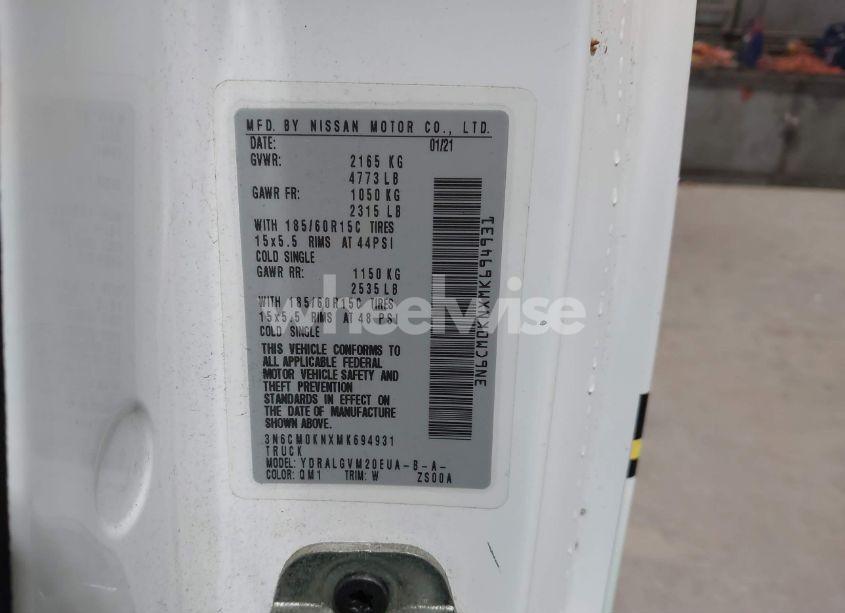 Photo 9 of 2021 Nissan Nv200 COMPACT CARGO SV XTRONIC CVT (VIN 3N6CM0KNXMK694931)