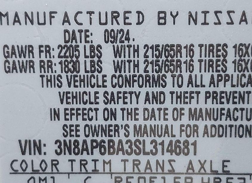 Photo 9 of 2025 Nissan Kicks S (VIN 3N8AP6BA3SL314681)