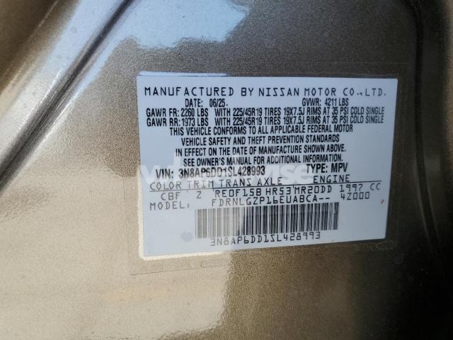 2025 NISSAN KICKS SR N/A (VIN 3N8AP6DD1SL428993) main photo