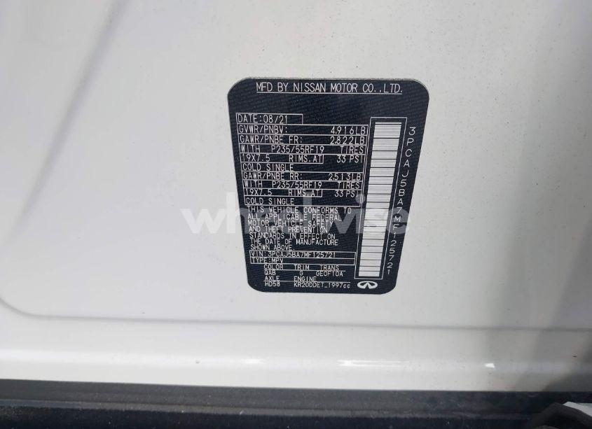 Photo 9 of 2021 Infiniti Qx50 LUXE (VIN 3PCAJ5BA7MF125721)