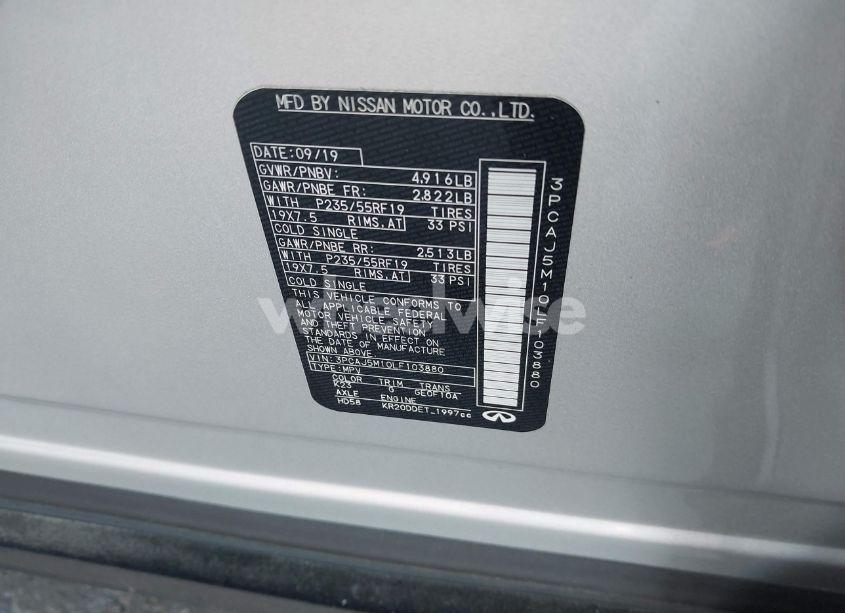 Photo 9 of 2020 Infiniti Qx50 LUXE (VIN 3PCAJ5M10LF103880)