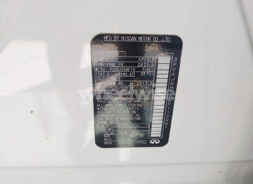 Photo 9 of 2020 Infiniti Qx50 LUXE (VIN 3PCAJ5M16LF112261)