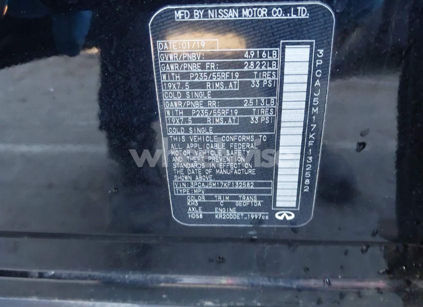 Photo 9 of 2019 Infiniti Qx50 ESSENTIAL (VIN 3PCAJ5M17KF132582)