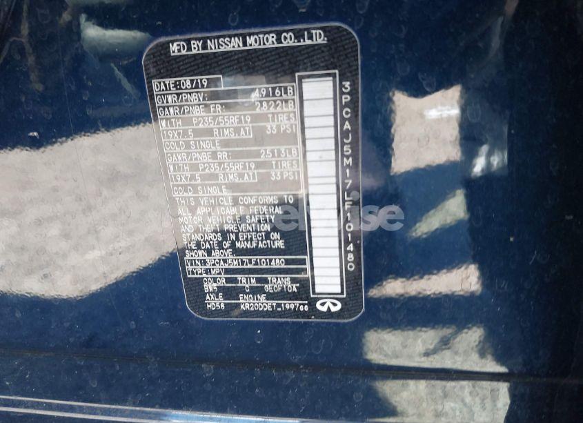 Photo 9 of 2020 Infiniti Qx50 ESSENTIAL (VIN 3PCAJ5M17LF101480)