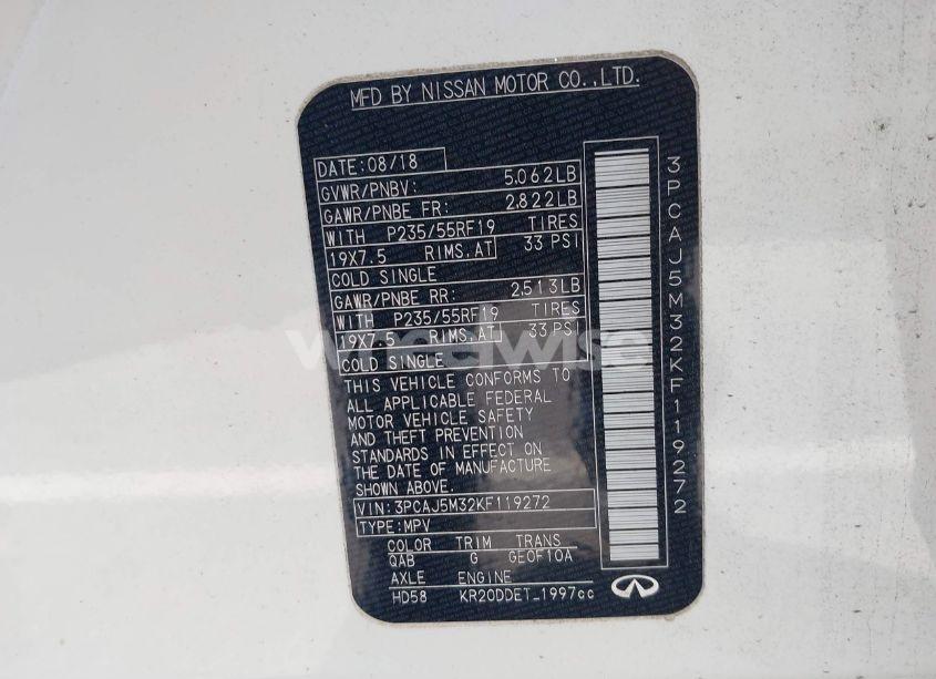 Photo 9 of 2019 Infiniti Qx50 ESSENTIAL (VIN 3PCAJ5M32KF119272)