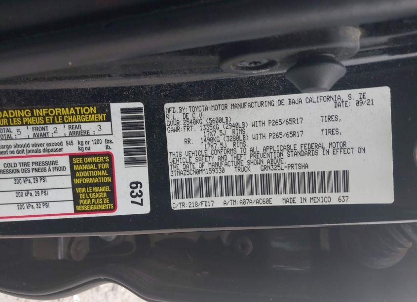 Photo 9 of 2021 Toyota Tacoma TRD SPORT (VIN 3TMAZ5CN0MM159330)