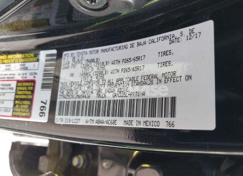 Photo 9 of 2018 Toyota Tacoma TRD SPORT (VIN 3TMAZ5CN1JM054436)